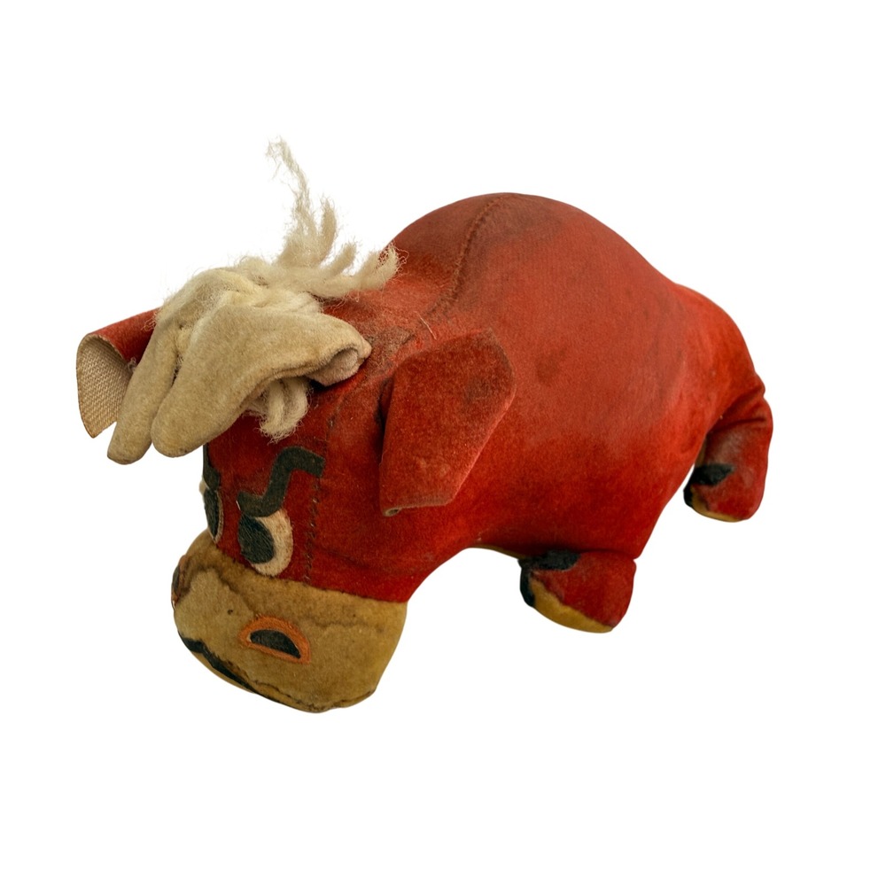 Vintage R Dakin Dream Pets Ferdinand the Bull Velvet Plush Figure Japan 7in - BJ